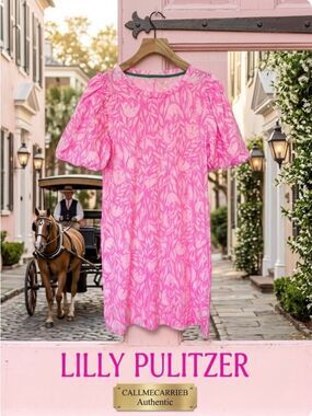 🛍️Lily Pulitzer MERCER DRESS, ROUSSEAU PINK TULIP TO TANGO Medium